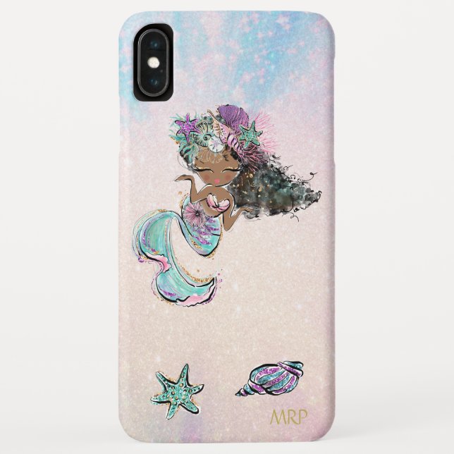*~* Türkis-Rosa-GoldGlitzer-Meerjungfrau Case-Mate iPhone Hülle (Rückseite)