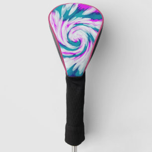 Türkis-rosa Krawatten-Strudel Golf Headcover