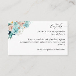 Türkis/rot - Rosa florale Umschließung Karte 2