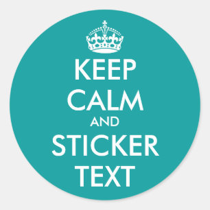 Türkis runde KeepCalm Aufkleber personalizable