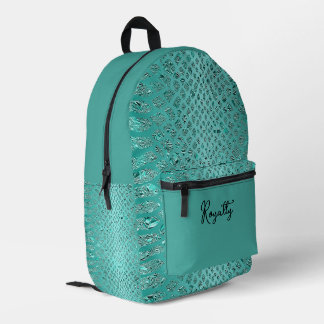 Türkis Safari Print Bedruckter Rucksack