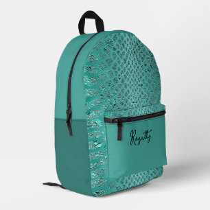 Türkis Safari Print Bedruckter Rucksack