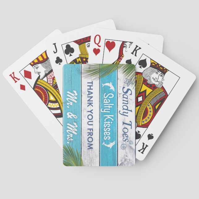 Türkis Sandy Toes Salty Kisses Deck Karten Spielkarten (Rückseite)