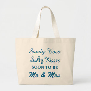 Türkis Sandy Toes salzige Kuss-Tasche Jumbo Stoffbeutel