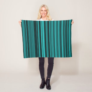 Türkis Schwarze Streifen Fleecedecke