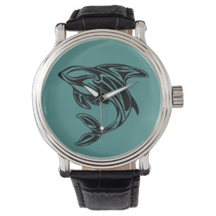 Türkis-Schwertwal-Wal-Uhr Armbanduhr