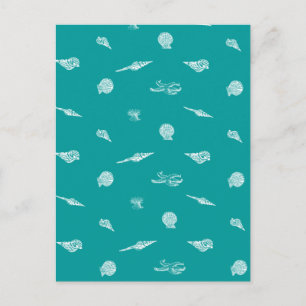 Türkis Seashell Pattern Postkarte