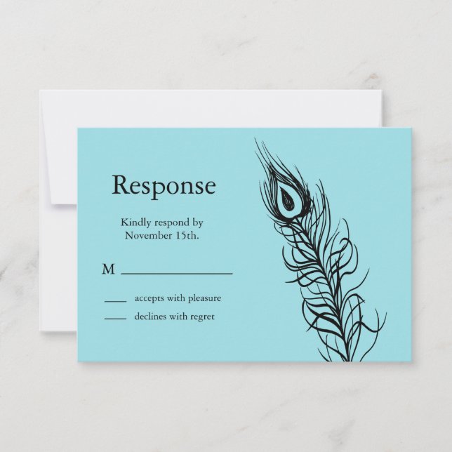 Türkis Shake deinen Schwanz Feathers UAWG RSVP Karte (Vorderseite)