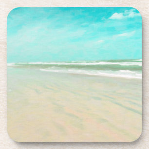 Türkis Sky Beach Seascape Getränkeuntersetzer