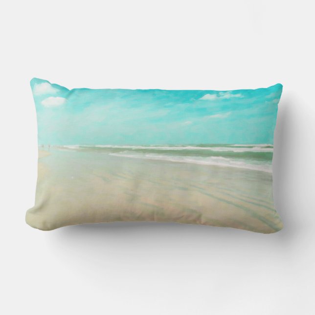 Türkis Sky Beach Seascape Lendenkissen (Vorderseite)
