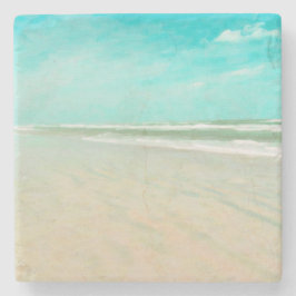 Türkis Sky Beach Seascape Steinuntersetzer