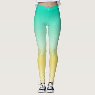 Türkis-Socialit und Gelb Leggings