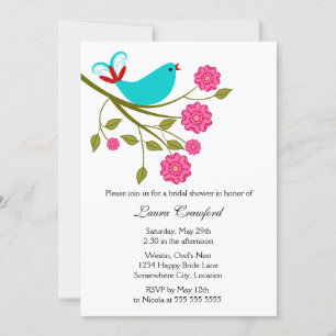 Türkis Songbird Bridal Dusche Einladung