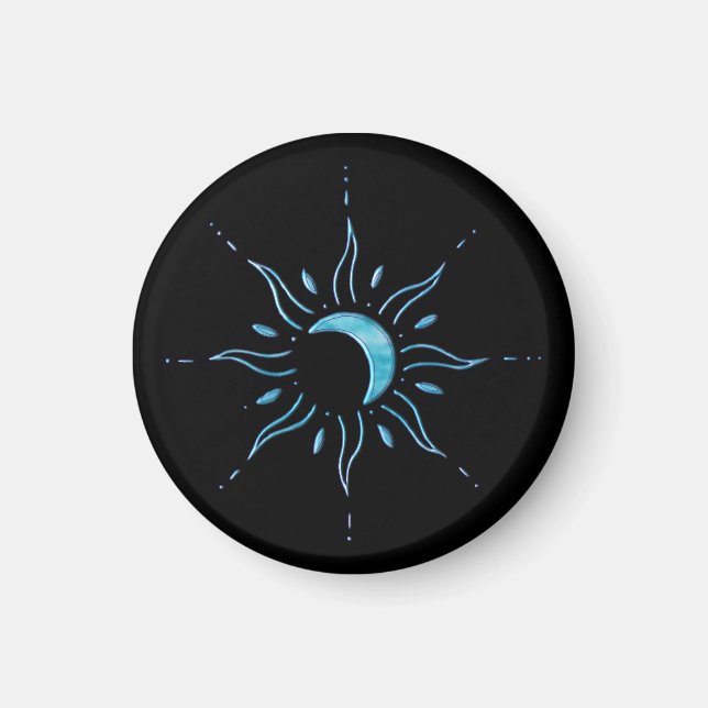 Türkis Sonne  Magnet (Vorne)