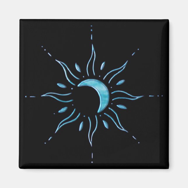 Türkis Sonne  Magnet (Vorne)