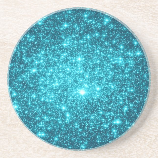 Türkis Sparkle Untersetzer (Vorne)
