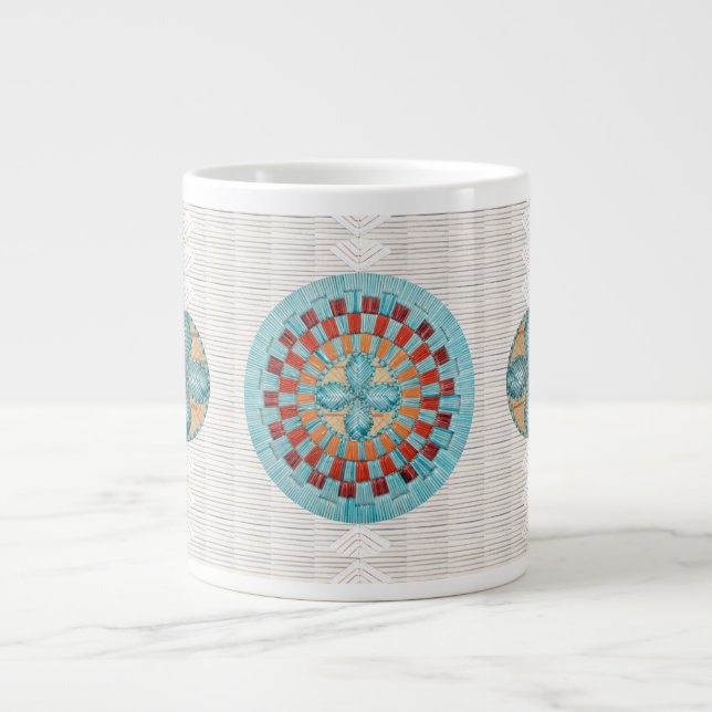 Türkis-Spule inspirierter Tassen-Entwurf Jumbo-Tasse (Vorderseite)