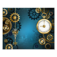 Türkis-Steampunkirche Hintergrund mit Gears