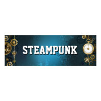 Türkis-Steampunkirche Hintergrund mit Gears