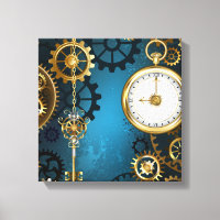 Türkis-Steampunkirche Hintergrund mit Gears