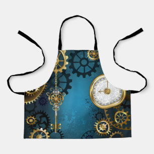 Türkis-Steampunkirche Hintergrund mit Gears Schürze