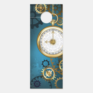 Türkis-Steampunkirche Hintergrund mit Gears Türanhänger