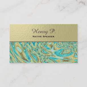 Türkis Stein Rustikales Holz Einfache Visitenkarte