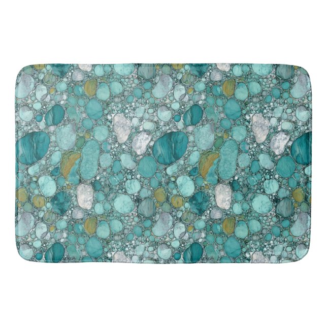 Türkis Stones Bath Mat Badematte (Vorderseite)