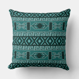 Türkis Südwest Tribal Aztec Muster Kissen