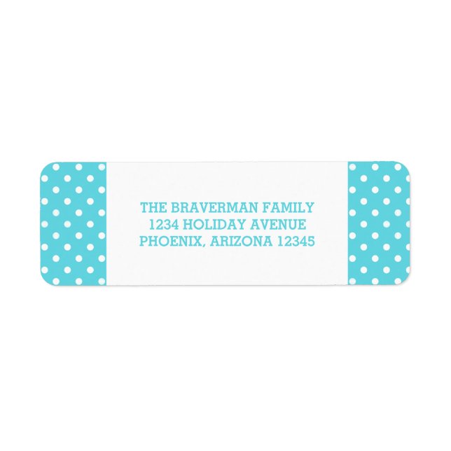 Türkis Sweet Polka Dot Holiday Address Labels (Vorne)