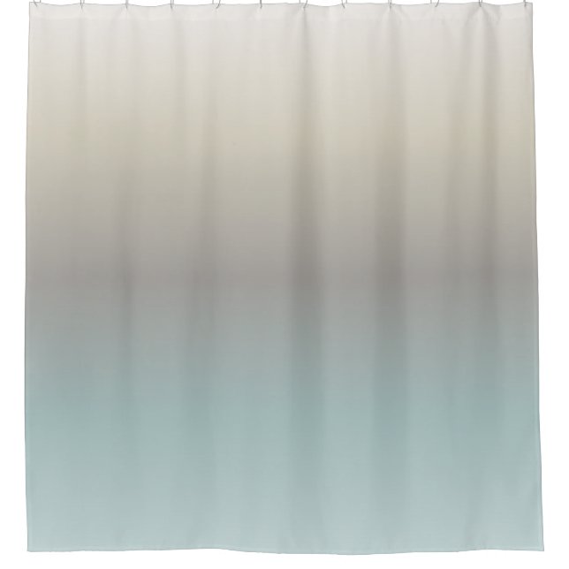 Türkis Taupe Cream Gradient Minimal Duschvorhang (Vorderseite)
