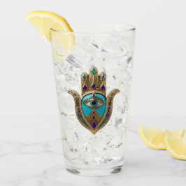 Türkis Third Eye Hamsa Glas