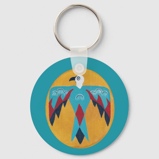 Türkis Thunderbird Schlüsselanhänger (Vorderseite)