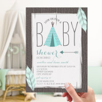 Türkis Tipi + Feathers Baby Dusche