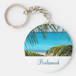 Türkis Tropical Beach Wedding Bridesmaid Schlüsselanhänger