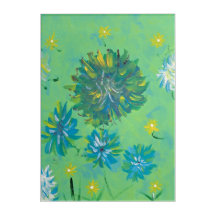 Türkis Twinkle Floral Acrylic Kunst