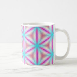 Türkis u. heißes Rosa-Fraktal-Kaleidoskop-Tasse Kaffeetasse
