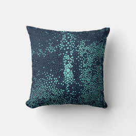 Türkis- u. Marineblau Shagreen Kissen