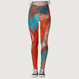 Türkis und abstrakte Leggings