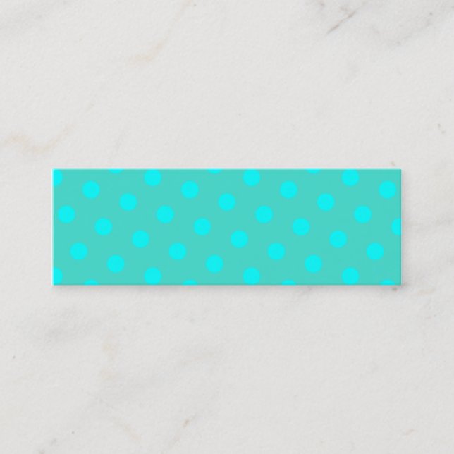 Türkis und Aqua Polka Dots Mini Visitenkarte (Vorderseite)