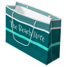 Türkis und Aquamariner Streifen Große Geschenktüte