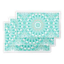 Türkis und Beige Ozean Mandala Muster