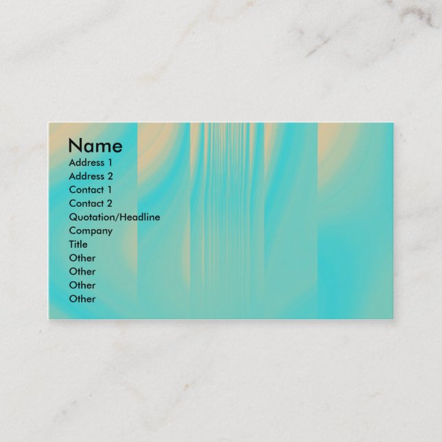 Türkis und blassorange visitenkarte (Vorderseite)