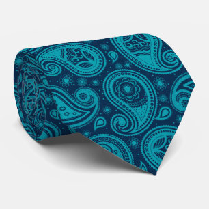 Türkis- und Blaue elegante Vintage-Paisleymuster Krawatte