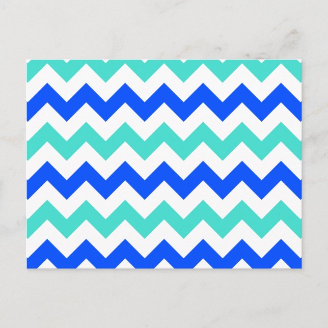 Türkis und Blue Zigzag Postkarte (Vorderseite)