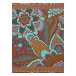 Türkis und Brown, Retro Tischdecke
