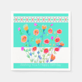 Türkis und farbenfroh serviette