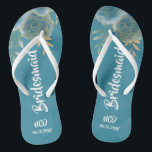 Türkis und Gold Floral Bridesmaid Gefallen Flip Flops<br><div class="desc">Sie werden diese dunkeltürkisfarbenen und goldfarbenen Aquarellfloralen in Goldfolien-Texturen Liebe geben. Ideal für Bräunungsgeschenke!</div>