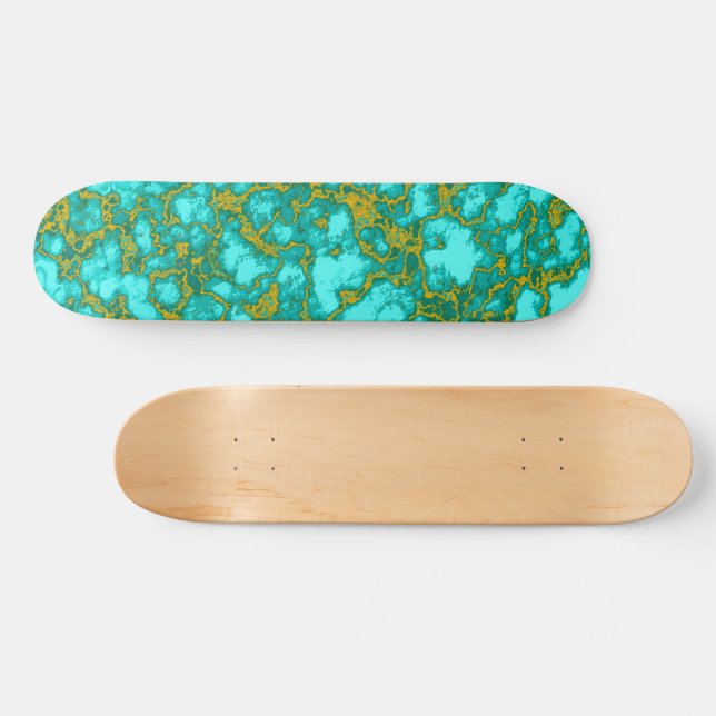 Türkis und Gold Skateboard (Horizontal)