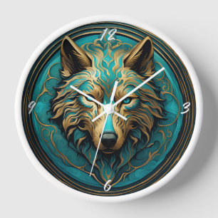 Türkis und Gold Wolf Uhr